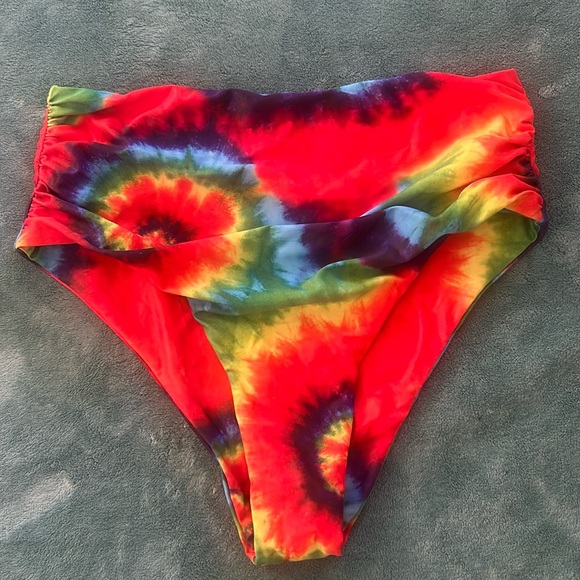 NWOT Tie-Dye High Waist Bikini Bottoms - Picture 1 of 5
